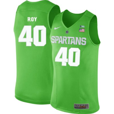 Men Greg Roy Michigan State Spartans #40 Nike NCAA 2019-20 Green Authentic College Stitched Basketball Jersey MD50W73BX